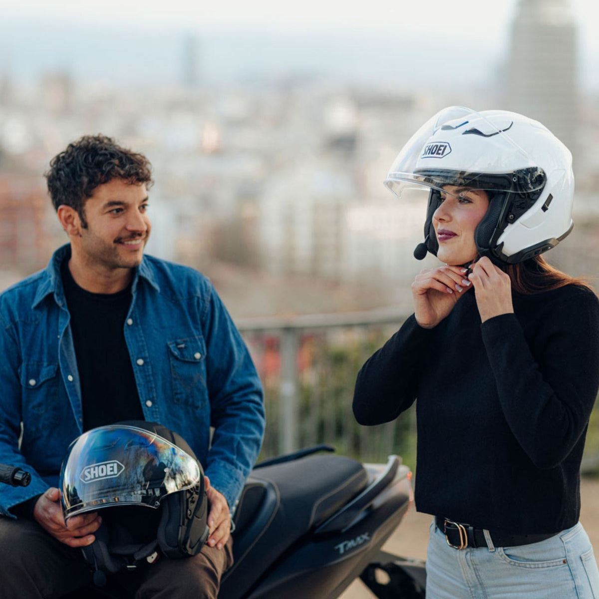 Shoei J-Cruise 3 Open-Face Motorcycle Helmet | AIM Shell, Multi-Density EPS & Integrated Spoiler