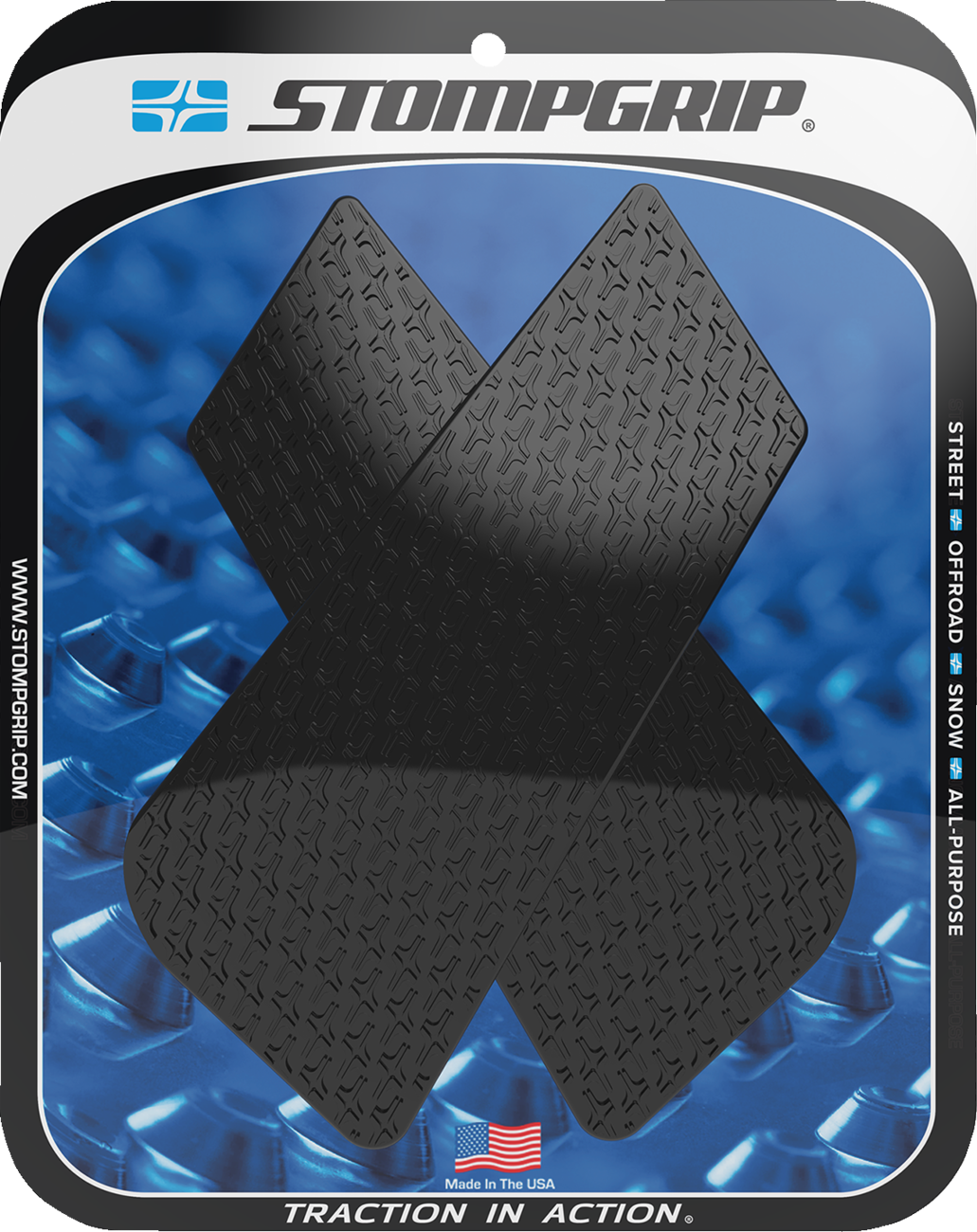 STOMPGRIP 55-14-0124-1B Tank Grips - Icon - Black - Suzuki - V-Strom '17-'21 | Street