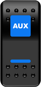 MOOSE UTILITY Rocker Switch - Auxilary Power - Blue AUX-PWR