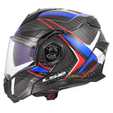LS2 Advant X Carbon Modular Helmet | Future II | Gloss Blue/White/Red | XS–3XL | 901-2151
