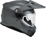 Trekker Cw Solid Helmet Dual Shld Grey Xs - Cycle City Outdoors