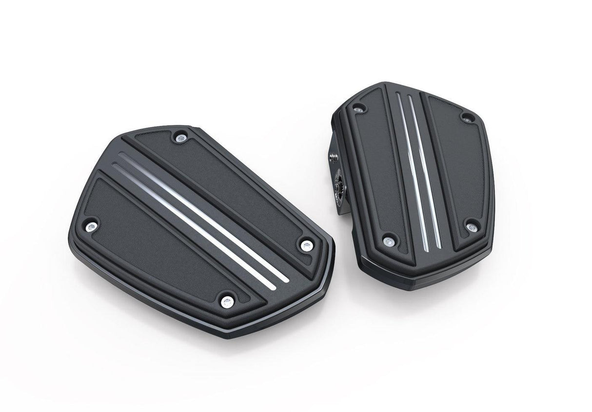 Goldstrike Twin Rail Floorboards w/ Driver Adapt. (pair) (black) for Gold Wing