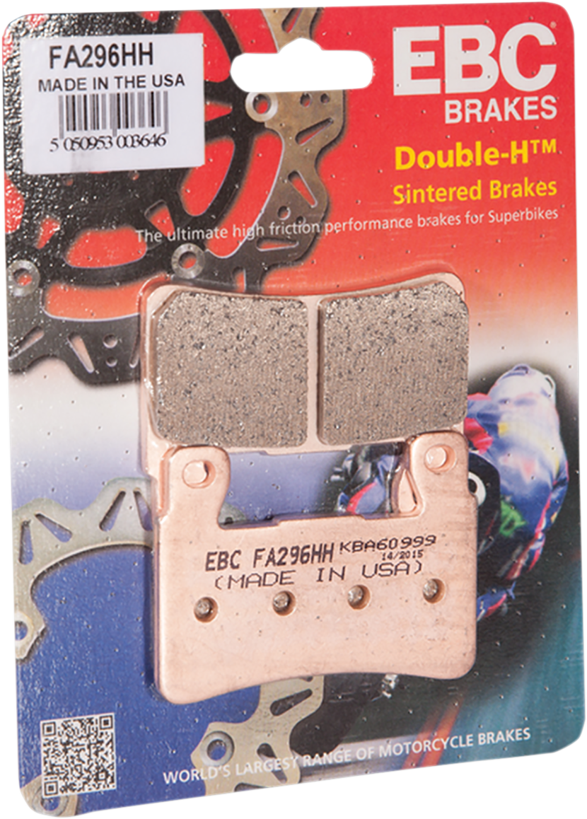 EBC FA-HH Series Sintered Front Brake Pads - FA296HH (Harley-Davidson / Honda / Kawasaki / Hyosung 1999–2024)