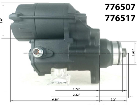 Terry Components 776507 Starter Motor - Harley Davidson - Black Wrinkle | Street