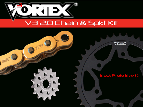 VORTEX CKG6463 Chain and Sprocket Kit - HFRS - Gold - Kawasaki Ninja 400 | Street