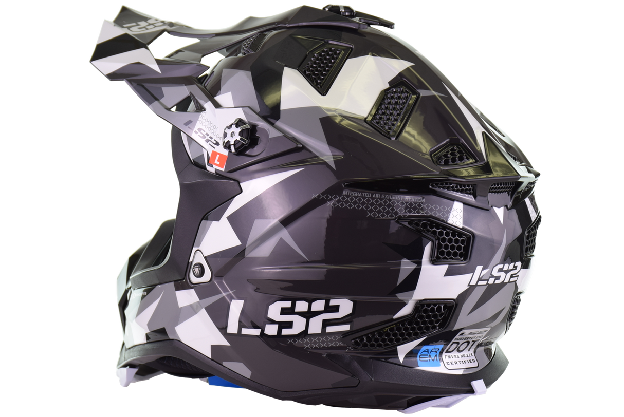 LS2 - Subverter Evo Motocross Helmet - Vector Gloss Black Gray White