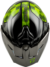 Md 74 Striker Modular Helmet W Gld Shld Blk/Slvr/Grn Mtlc Xl