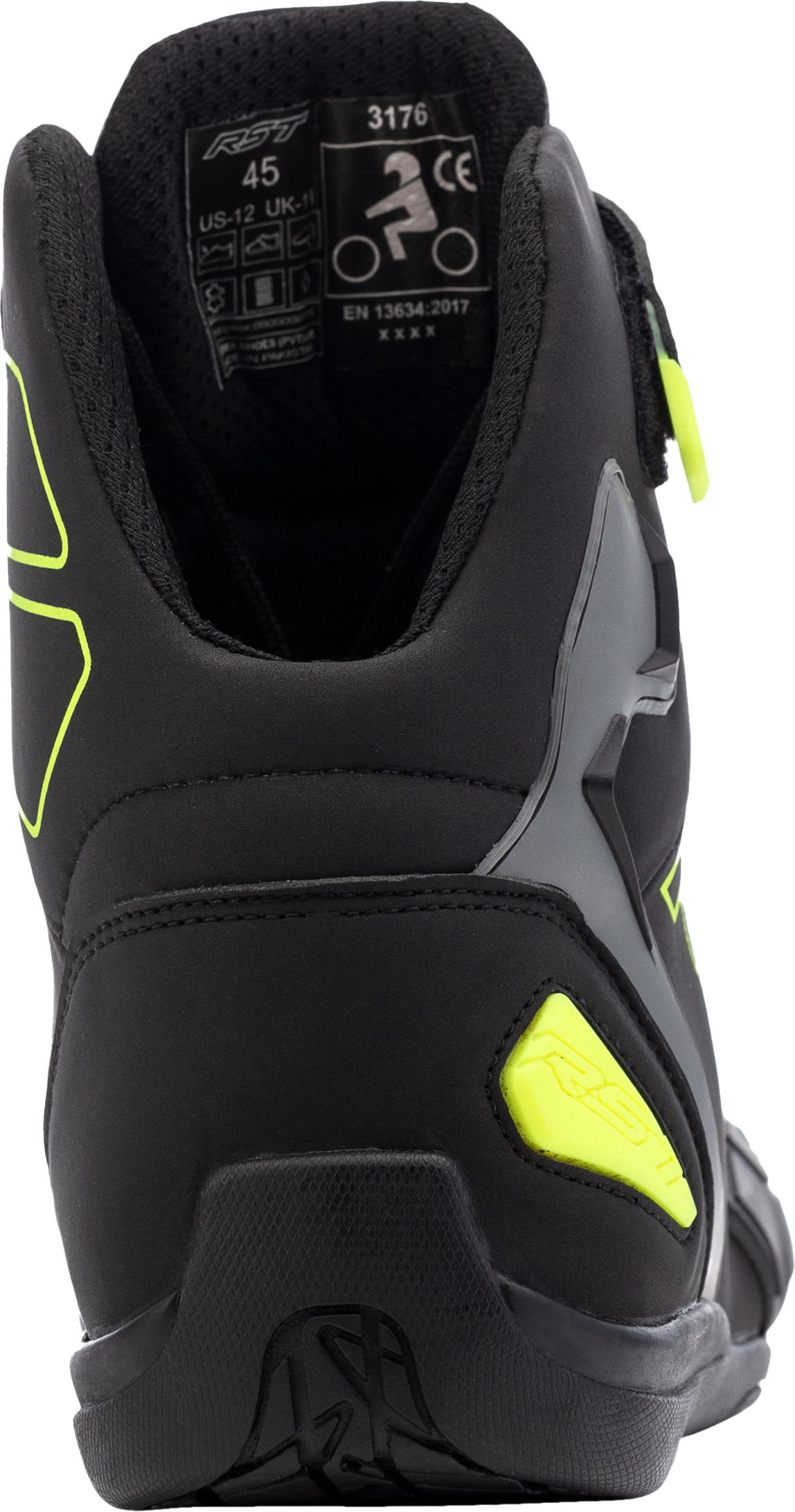 Sabre Moto Shoe Ce Boot Blk/Gry/Flo Yellow Sz 13