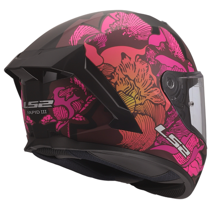 LS2 Rapid III Motorcycle Helmet Poppies