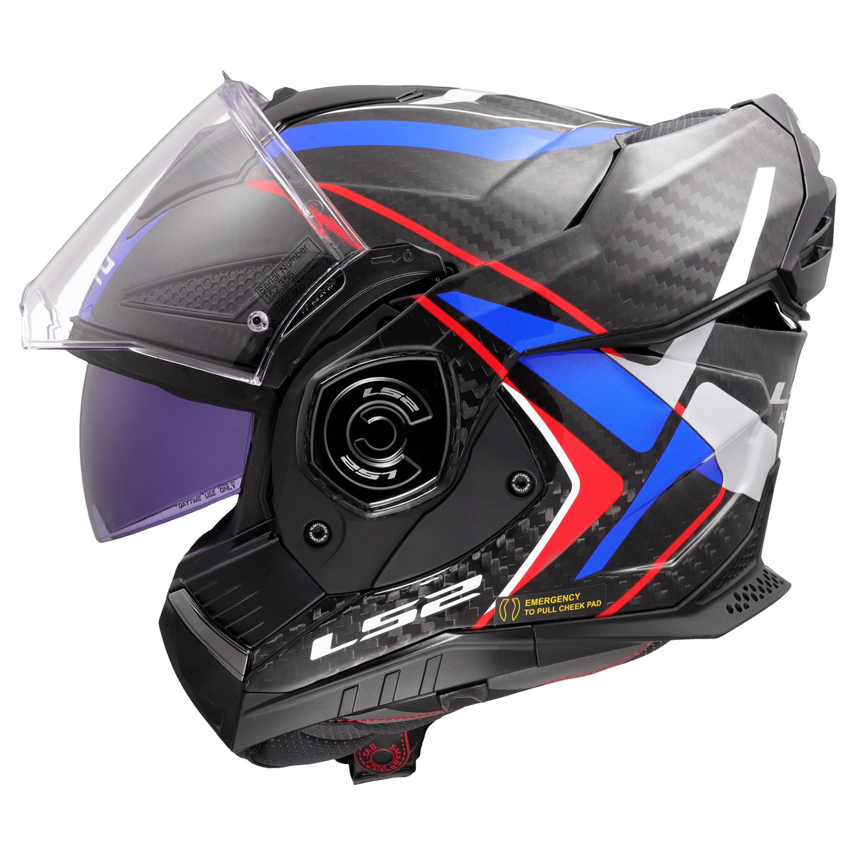 LS2 Advant X Carbon Modular Helmet | Future II | Gloss Blue/White/Red | XS–3XL | 901-2151