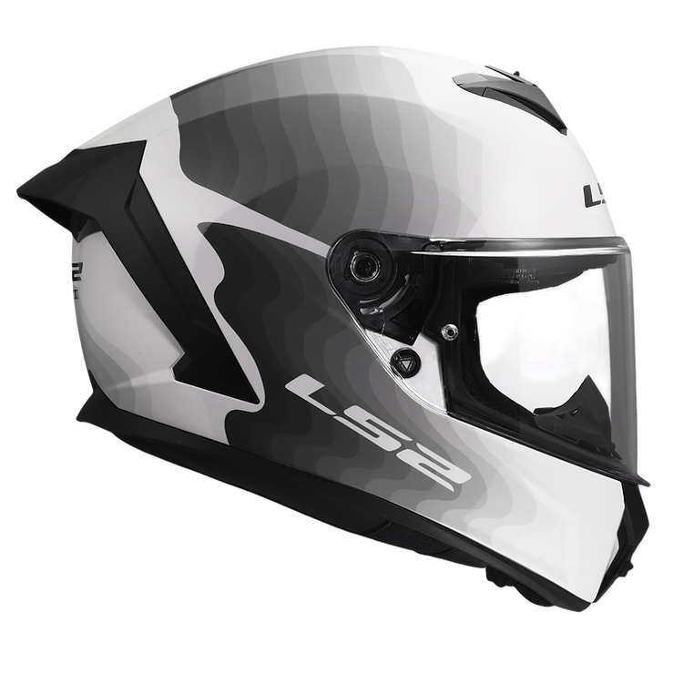 LS2 Rapid III Motorcycle Helmet Flow Gloss White / Gray / Black