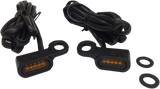 DRAG SPECIALTIES LED Handlebar Marker Lights - Hydraulic Clutch - Black/Amber L22-0229MBAENU