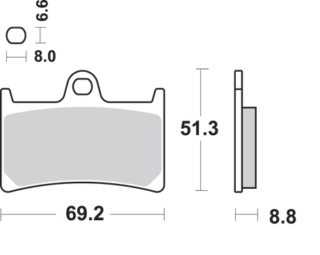 SBS Track Organic Base Front Brake Pads - 634DC (Yamaha / Suzuki / KTM 1993–2025)
