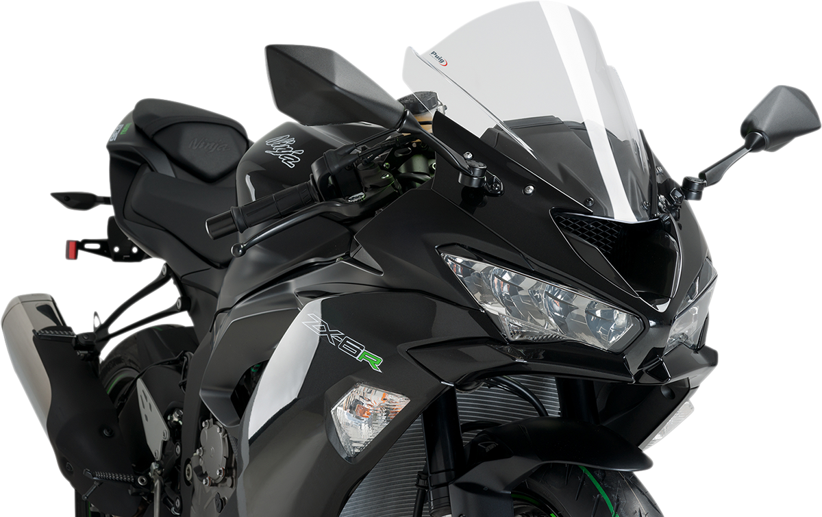 Puig Hi-Tech Parts 3177W Race Windscreen - 13-3/4" - Clear - ZX-6R | Street