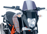 Puig Hi-Tech Parts 6009F New Generation Windscreen - 10-1/2" - Dark Smoke - KTM 690 | Street