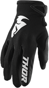 Thor Youth Sector Gloves - Black/White - Medium 3332-1514 - Cycle City Outdoors
