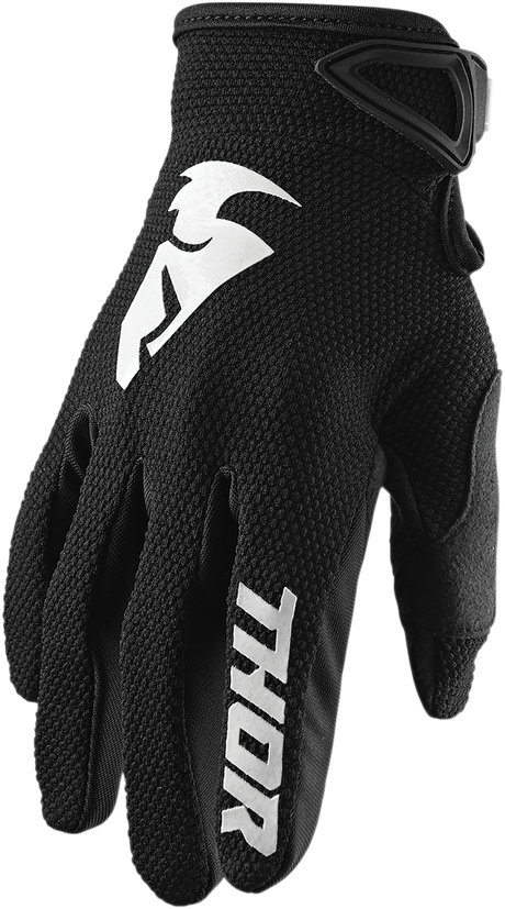 Thor Youth Sector Gloves - Black/White - XS 3332-1512 - Cycle City Outdoors