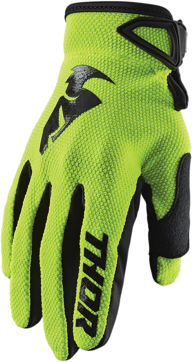 Thor Youth Sector Gloves - Acid/Black - Large 3332-1535 - Cycle City Outdoors
