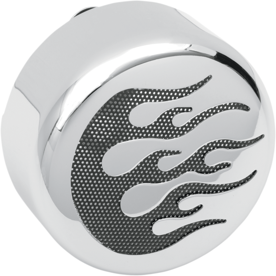 DRAG SPECIALTIES Horn Cover - Chrome - Black Flame 76636F