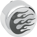 DRAG SPECIALTIES Horn Cover - Chrome - Black Flame 76636F