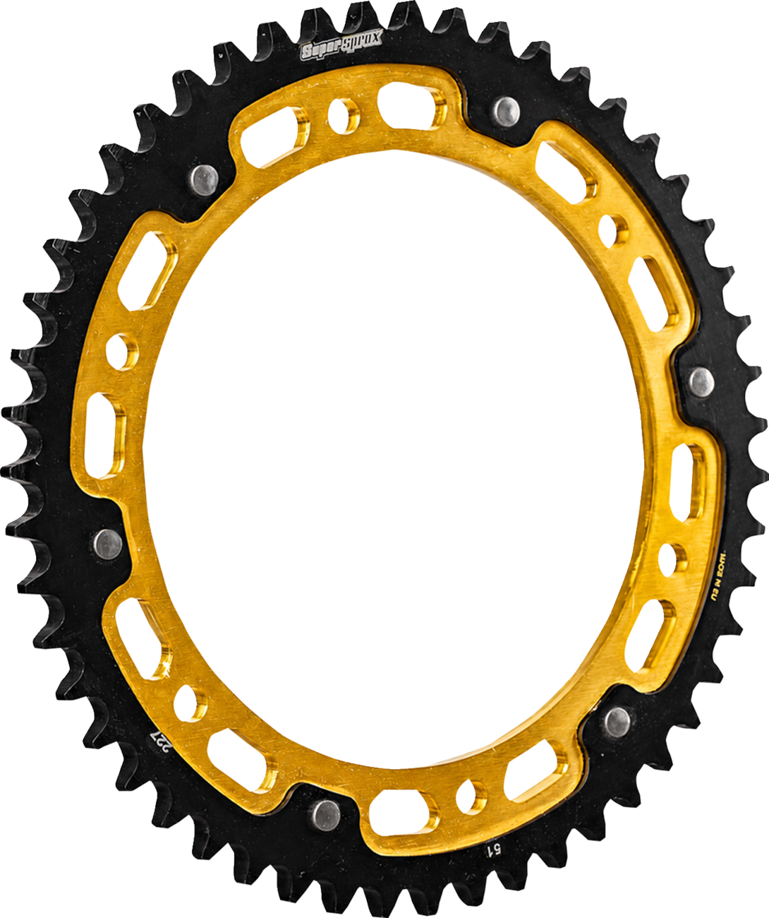 SUPERSPROX RST-725:51-GLD Stealth Rear Sprocket - 51 Tooth - Black/Gold - FLH/FLT | Street