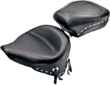 MUSTANG Wide Rear Seat - Studded - Black - Softail '84-'99 75509