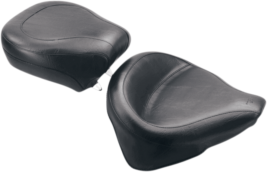 MUSTANG Wide Rear Seat - Smooth - Black - Softail '84-'99 75764