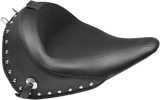 MUSTANG Wide Solo Seat - With Backrest - Black - Studded W/Concho 79915