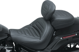 MUSTANG Max Profile Solo Touring Seat - with Driver Backrest - Black - Trapezoid Stitch - FXFB/FXFBS 79334