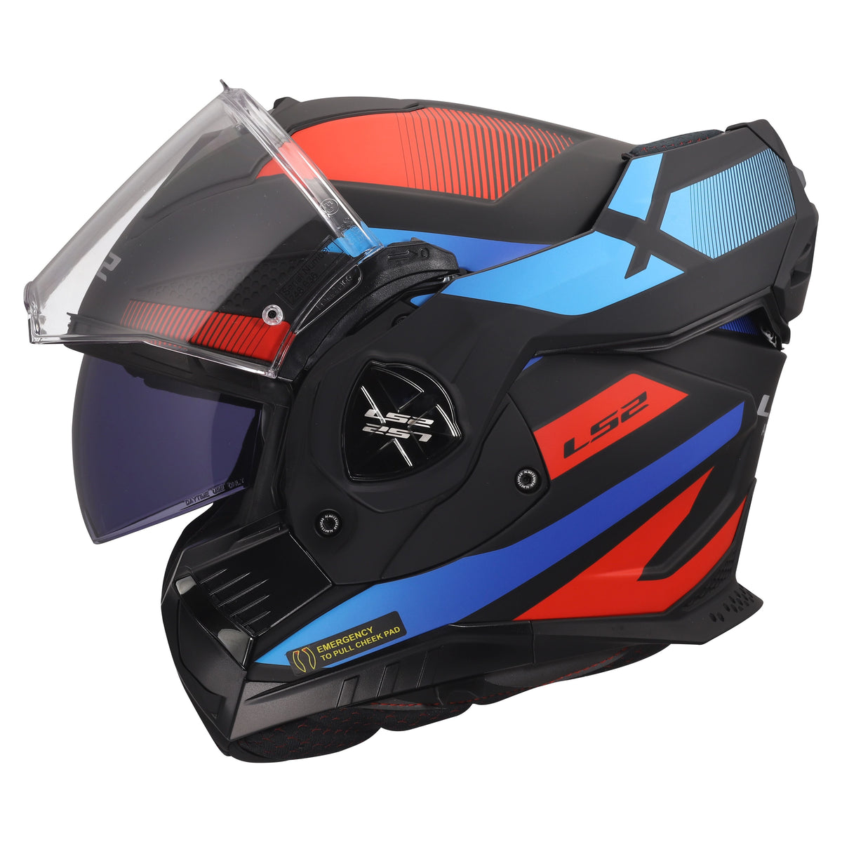 LS2 Advant X Modular Helmet | Nova | Matte Black/Red/Blue | XS–3XL | 901-1111