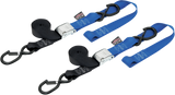 Powertye Mfg. 29623-S Soft-Tye Tie Down Straps - Cam Buckle - Latch Hooks - 1-1/2" x 6-1/2' - Black/Blue