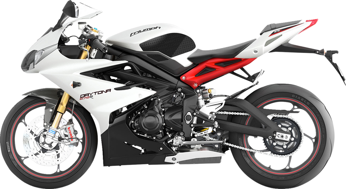 STOMPGRIP 55-10-0078B Tank Grips - Volcano - Black - Triumph - Daytona/Street '13-'25 | Street