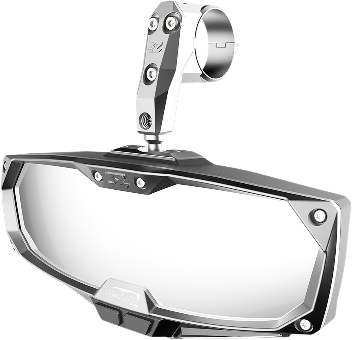 SEIZMIK Mirror - Halo R - Rear View w/LED Cabin Light - Rectangle - Silver w/Silver Bezel - 2" 56-18020