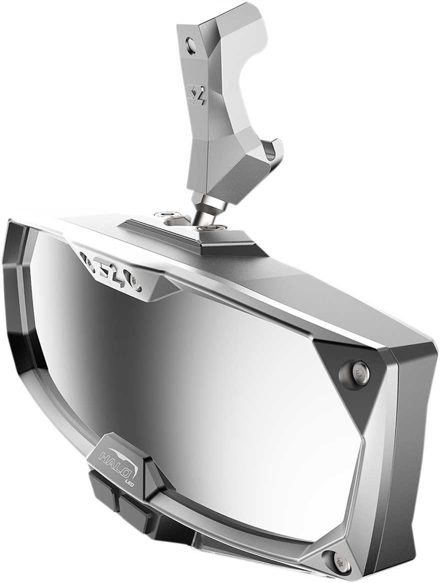 SEIZMIK Mirror - Halo R - Rear View w/LED Cabin Light - Rectangle - Silver w/Silver Bezel - Defender 56-18023