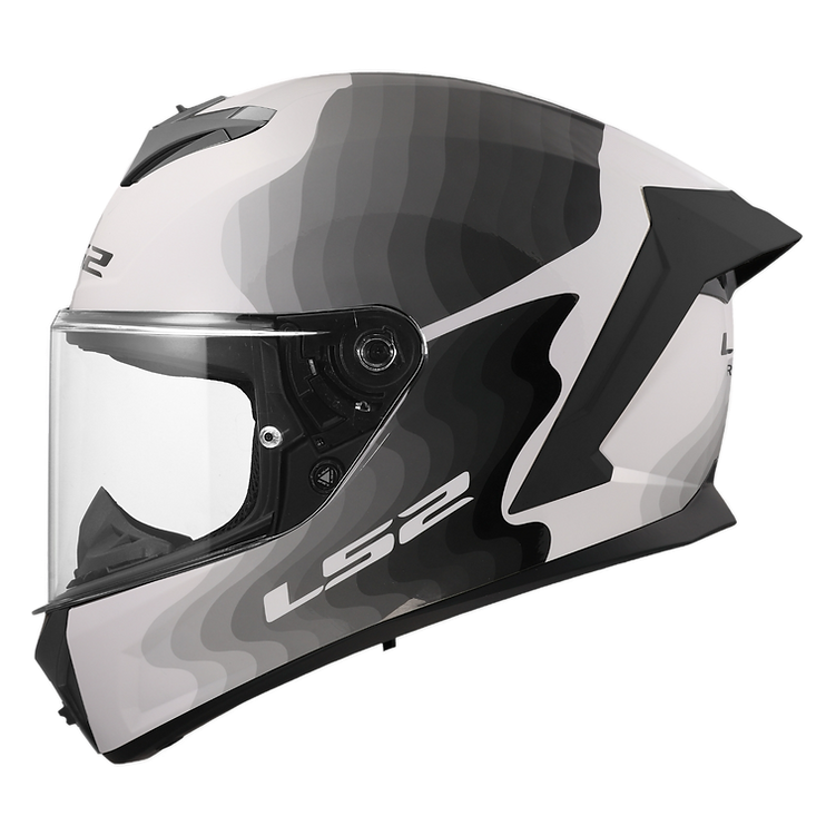 LS2 Rapid III Motorcycle Helmet Flow Gloss White / Gray / Black
