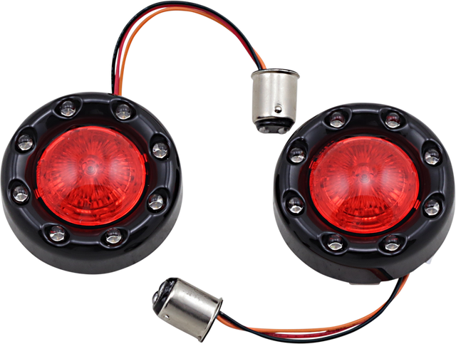 Custom Dynamics Bullet Turn Signal 1157 - Black - Red Lens PB-BR-RR-57-BR - Cycle City Outdoors