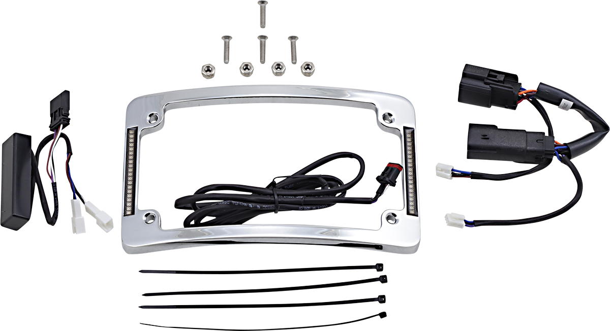 Custom Dynamics Curved License Plate Frame - Chrome TF06-BCM-C - Cycle City Outdoors
