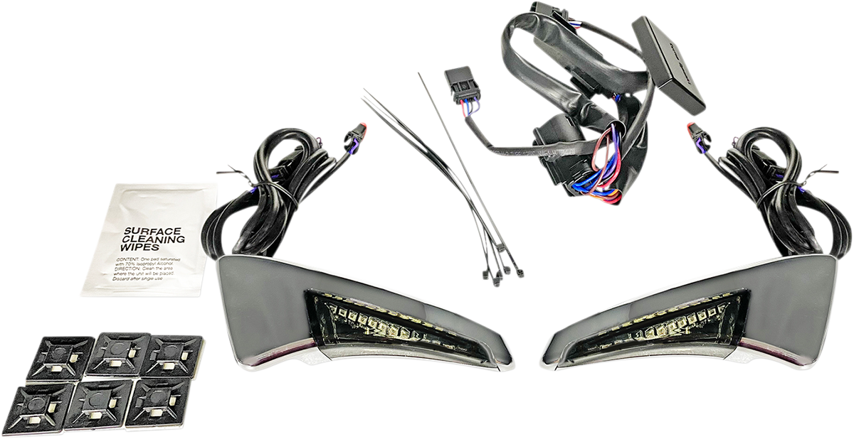 Custom Dynamics Sequential Tour Pak Seat Back Rest LED Lights - Chrome/Smoke - FLH CD-TPBR-14-SC - Cycle City Outdoors