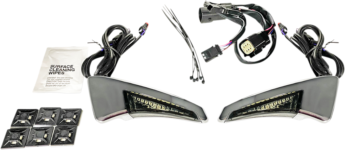 Custom Dynamics Sequential Tour Pak Seat Back Rest LED Lights - Chrome/Smoke - CVO CD-TPBR-14BCMSC - Cycle City Outdoors