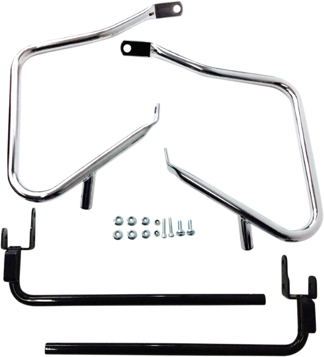 DRAG SPECIALTIES Saddlebag Support Kit - Chrome - FLT '14-'23 21028