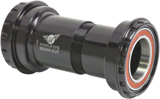 Wheels Manufacturing BB30A Outboard Bottom Bracket - 24mm Shimano Cranks, Angular Contact Bearings, Black