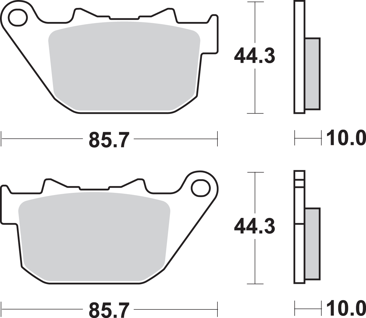 SBS Sintered Rear Brake Pads - 808H.LS (Harley-Davidson Sportster 1200 Custom / Sportster 1200 Low / Sportster 1200 Nightster 2004–2013)