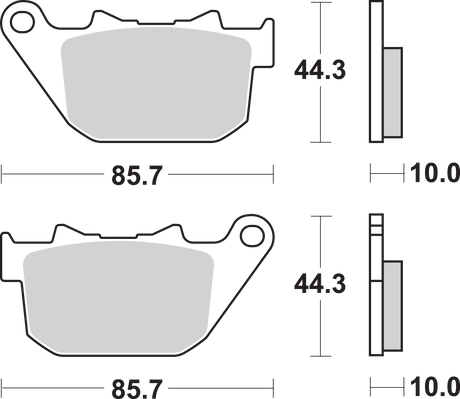 SBS Sintered Rear Brake Pads - 808H.LS (Harley-Davidson Sportster 1200 Custom / Sportster 1200 Low / Sportster 1200 Nightster 2004–2013)