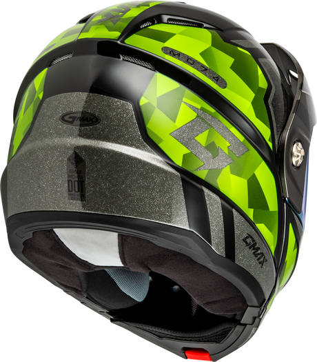 Md 74 Striker Modular Helmet W Gld Shld Blk/Slvr/Grn Mtlc Xs