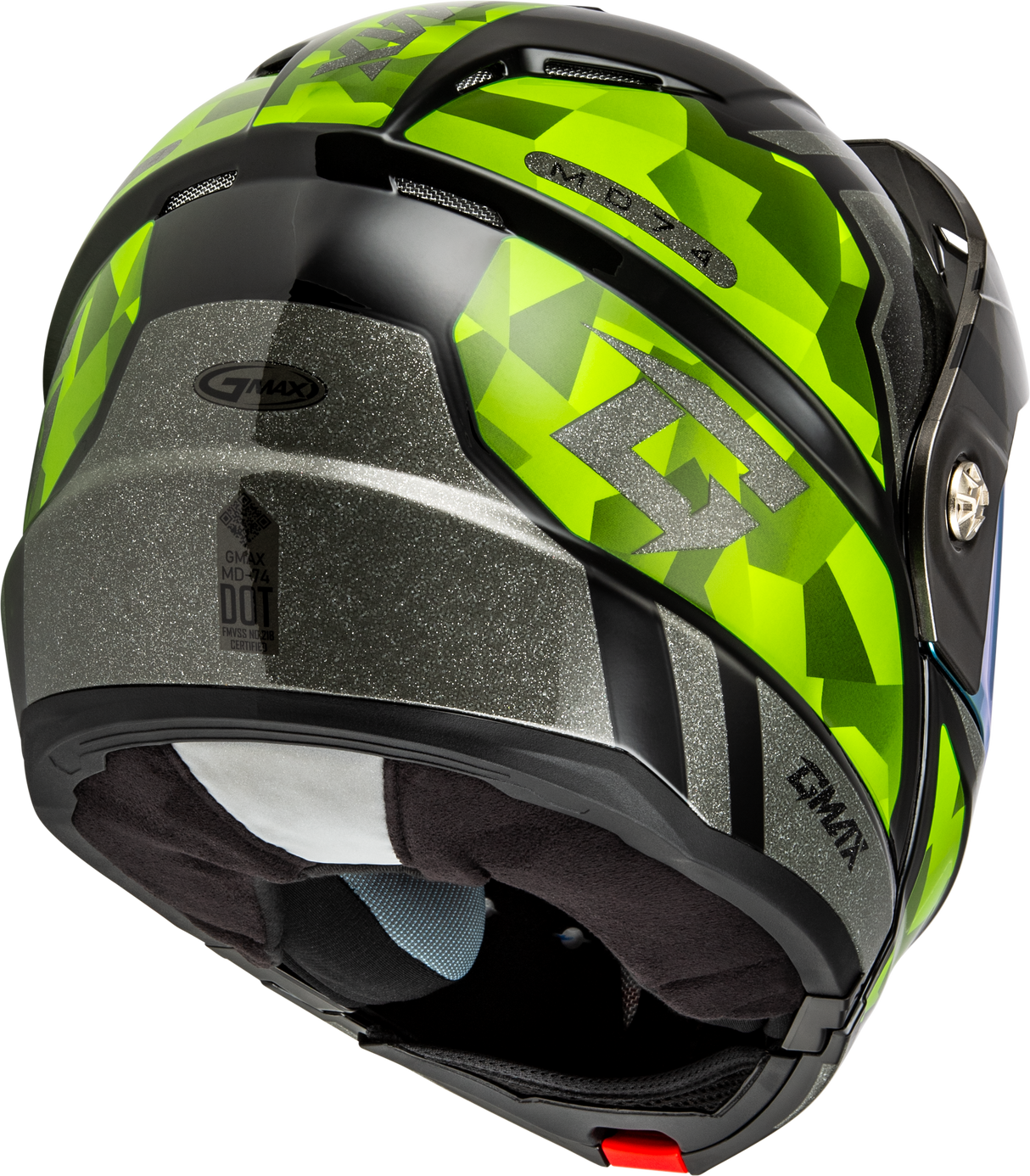 Md 74 Striker Modular Helmet W Gld Shld Blk/Slvr/Grn Mtlc 2x