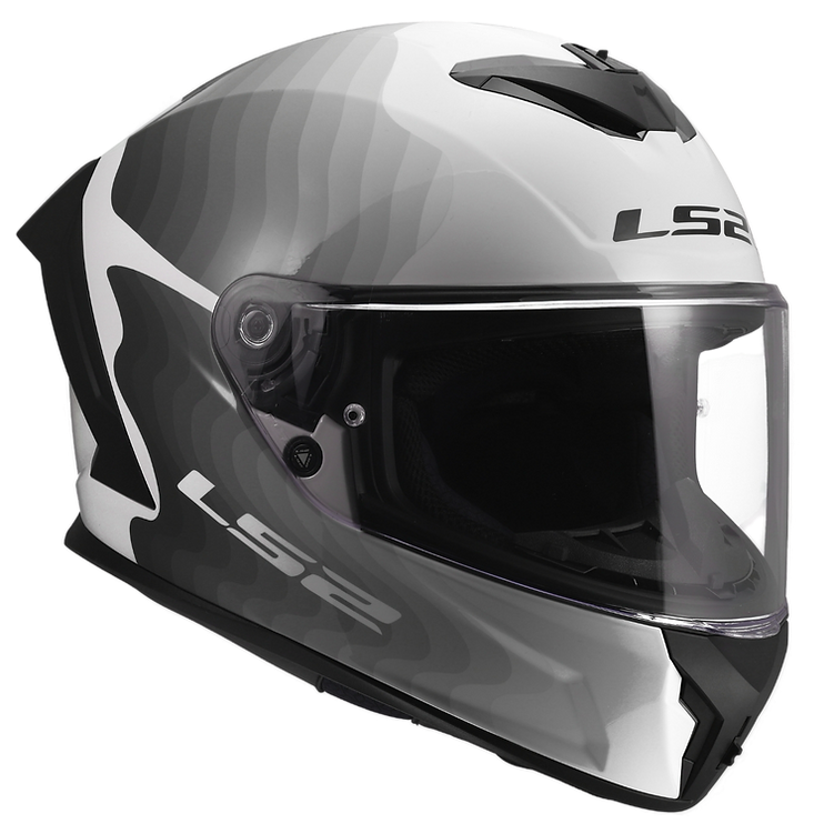 LS2 Rapid III Motorcycle Helmet Flow Gloss White / Gray / Black