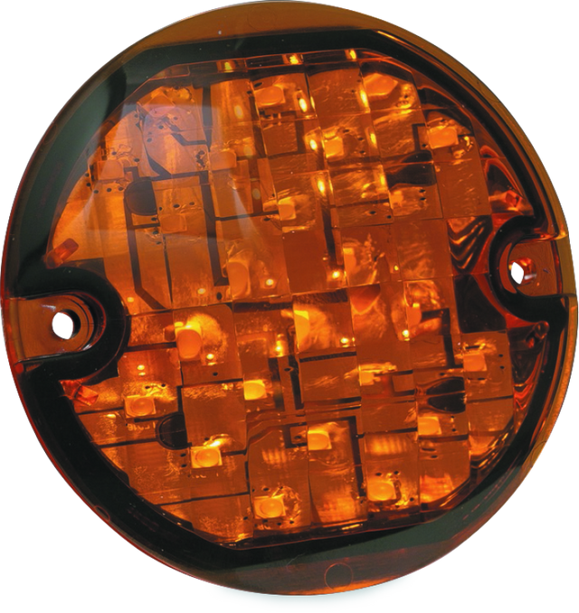 Kuryakyn ECE Compliant LED 3-1/4 Flat Style Turn Signal Insert Amber Lens - Cycle City Outdoors