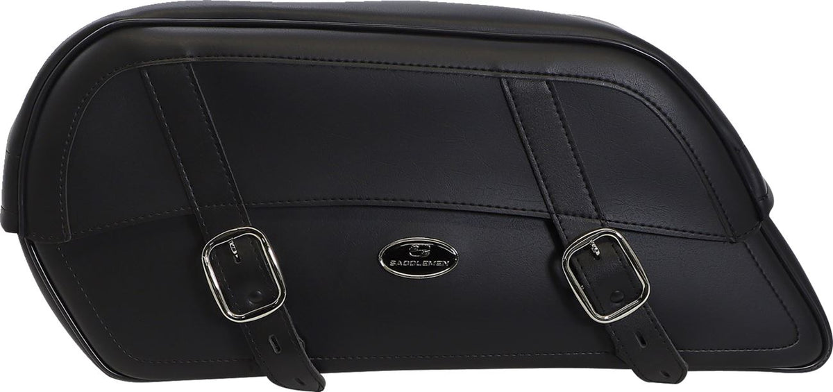 Saddlemen Drifter Slant XJB Motorcycle Saddlebag | Leather Straps & Hidden Quick-Release Buckles