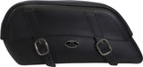 Saddlemen Drifter Slant XJB Motorcycle Saddlebag | Leather Straps & Hidden Quick-Release Buckles