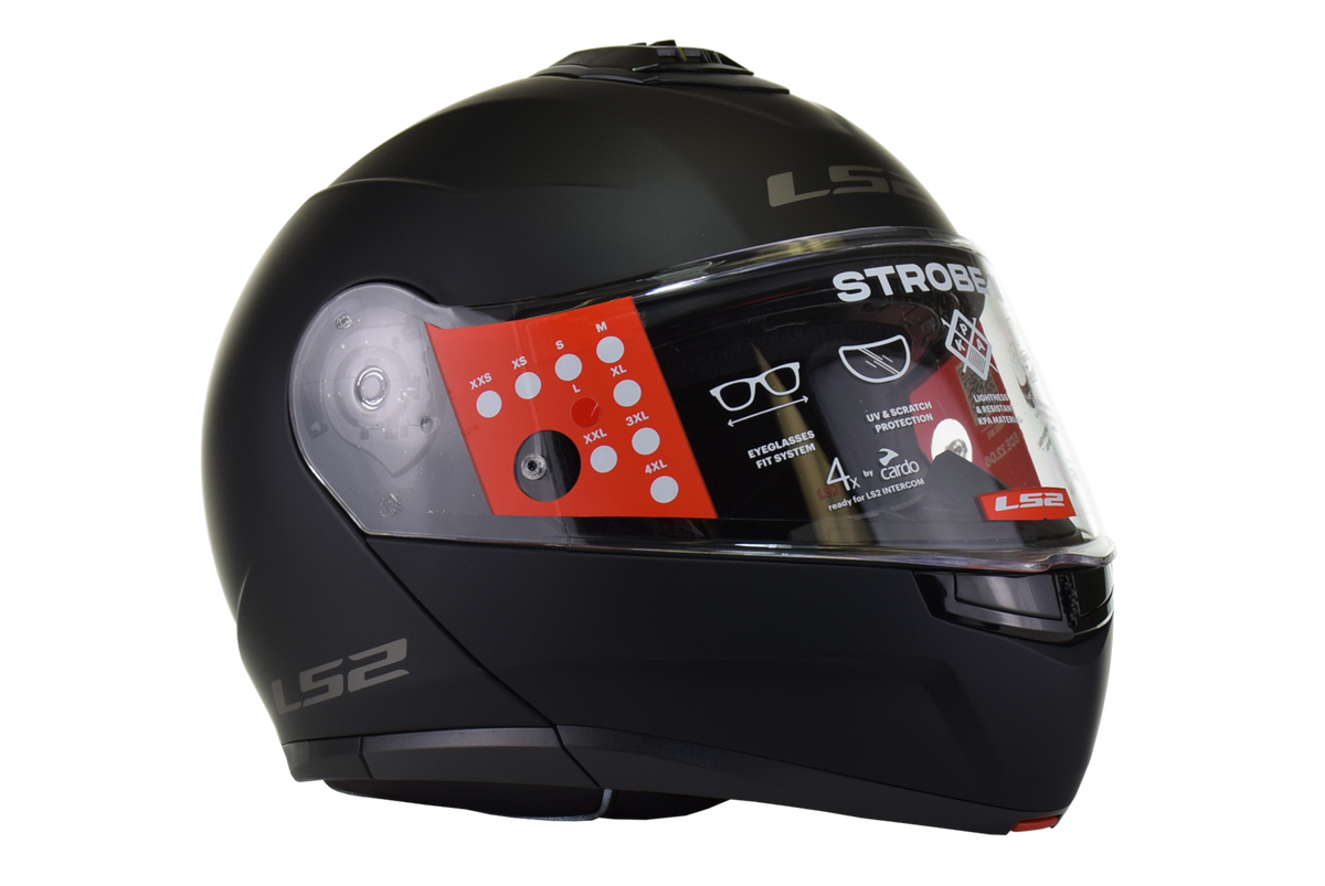 LS2 Strobe II Modular Helmet | Solid | Matte Black, Gloss Black & Gloss White | XS–5XL | 908-1011